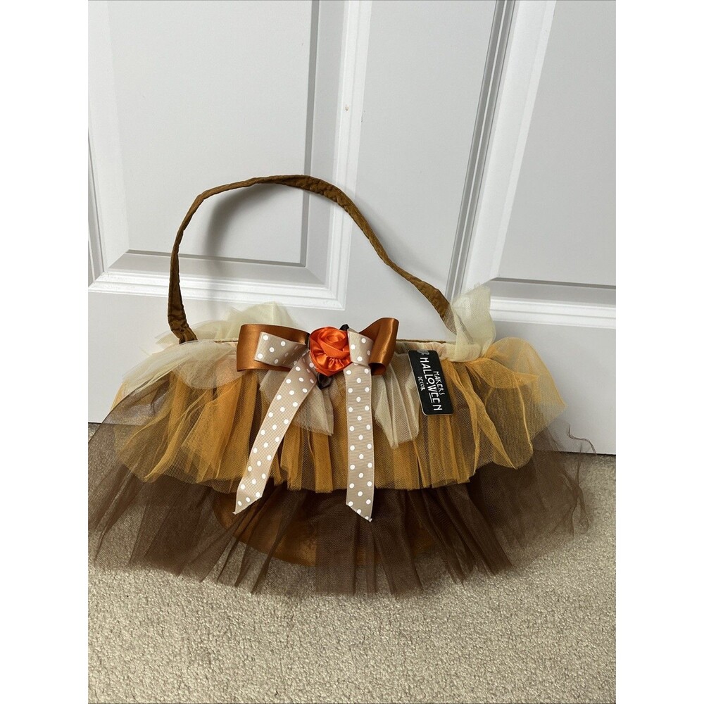 NWT Marker’s Halloween Golden‎ Brown FAIRY FLOWER TULLE CANDY TREAT BAG COSTUME